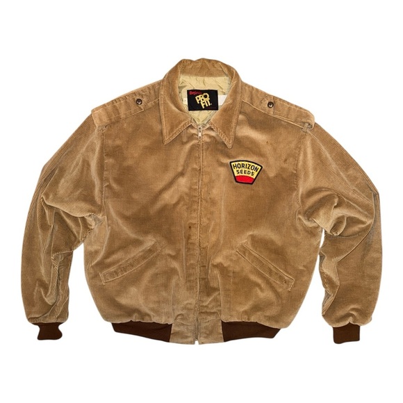 Vintage Tan and Brown Corduroy Bomber Jacket with Retro Style - Picture 3 of 8